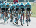 Team Bianchi at the team time trial of the Tour de France 2003.