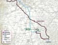 The map of the 12th stage of the Giro d'Italia