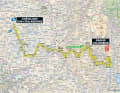 The map for the 13th stage of the Tour de France 2023