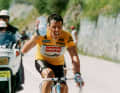 Stephen Roche in the yellow jersey on the 19th stage of the 1987 Tour de France to Villard de Lans.