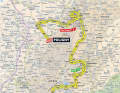 Die Karte zur 19. Etappe der Tour de France 2023