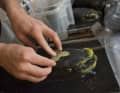 The thread positions for the cleats are defined on the basic shape of the sole...
