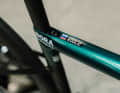 New signing Primoz Roglic's name on the top tube of his racing bike