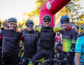 Jan Ullrich (deuxième à partir de la droite) au Gran Fondo Hincapie