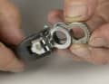 1. push the tooth moulding into the gear lever - with the embossed number pointing forwards.