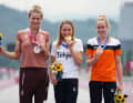 Contre-la-montre féminin - Or : Annemiek van Vleuten (Pays-Bas), Argent : Marlen Reusser (Suisse), Bronze : Anna van der Breggen (Pays-Bas)