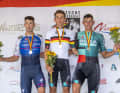 Lors du championnat allemand de contre-la-montre individuel, Jannik Steimle (à g.) a terminé deuxième en 2022, derrière Lennard Kämna.