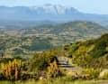 Les montagnes calcaires du Supramonte dominent les collines situées derrière la côte est.