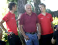 Fränk, Johny and Andy Schleck at the Tour de France 2008.