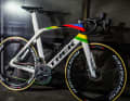 The obligatory rainbow stripes are a must...as is the bold Trek lettering on the down tube.