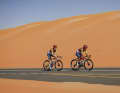 A breakaway duo characterises large parts of stage 1: Mark Stewart and Marco Murgano from the Corratec - Vini Fantini team pull away from the peloton