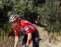 As the race enters the final climb, overall leader Wout van Aert quickly falls back