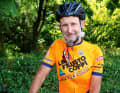 Place aux premières loges : ensemble au Granfondo La Fausto Coppi : Manuele Zucchiatti avec Sissi, la chienne Pinscher