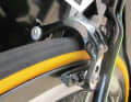 Original Shimano brake pads slow down the carbon rims.