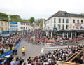 Epicentre: The Amstel peloton in Valkenburg, shortly before the climb to the Cauberg