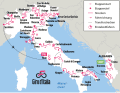 Der Giro d’Italia 2025 auf der Karte