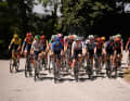 The hilly profile of the day quickly thinned out the field of riders.