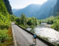 Entlang der Brenta liegen die wenigen Kilometer der Region, auf denen es mal locker rollt.