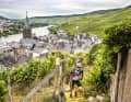 Haute teneur en alcool : Quotidien : passage de portage dans les vignobles escarpés de la Moselle (ici près de Bernkastel)