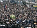 The funeral procession through Marco Pantani's home town of Cesenatico was accompanied by around 30,000 people.