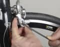 1. the easiest way to change the pads is to unscrew them completely. Turn back the adjusting nut of the retensioning device and release the brake body. Then loosen the pad screws.