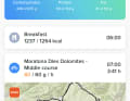 Ernährungsplanung mit der EatMyRide-App für die mittlere Strecke beim Maratona dles Dolomites.