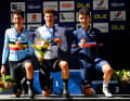 In 2021, Uijtdebroeks (left) won silver in the same competition in Trento (Italy) behind Alec Segaert (Belgium/centre) and ahead of Eddy Le Huitouze (France/right)