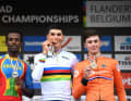 2021: Dritter Platz im Straßenrennen der U23-Klasse bei der Rad-WM in Leuven hinter Filippo Baroncini und Biniam Girmay