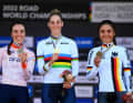 Alle Weltmeisterinnen & Weltmeister der Rad-WM 2022: Einzelzeitfahren U23 Frauen: Gold Vittoria Guazzini (Italien), Silber Shirin van Anrooij (Niederlande), Bronze Ricarda Bauernfeind (Deutschland) 