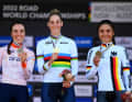 Tous les champions et championnes du monde des championnats du monde de cyclisme 2022 : Contre-la-montre individuel U23 femmes : Or Vittoria Guazzini (Italie), argent Shirin van Anrooij (Pays-Bas), bronze Ricarda Bauernfeind (Allemagne) 