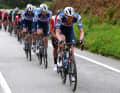 In the peloton, Soudal - Quick Step is doing the work for sprinter Fabio Jakobsen, among others