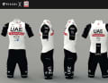 So sieht das Kit von UAE Team Emirates für die Saison 2023 aus. Hergestellt wird es von Pissei