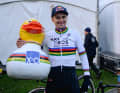 The Briton after his victory at the cross-country race in Kortrijk 2022 