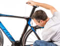 4. distance saddle tip - bottom bracket: Make a plumb line from the saddle tip towards the ground. Make sure that the cable can hang loosely and does not get caught in the frame or chain. Then measure the distance between the plumb line and the centre of the bottom bracket.