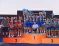 Contre-la-montre par équipe hommes : or Etixx-Quick Step (Belgique), argent BMC (USA), bronze Orica-BikeExchange (Australie)