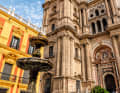 Málaga's old town centre with the Santa Iglesia Catedral Basílica de la Encarnación cathedral