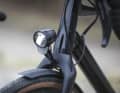 Equipped with lights and mudguards.