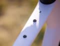 However, there are still attachment points for luggage, as shown here on the top tube.