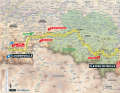 Die 15. Etappe der Tour de France 2024 auf der Karte