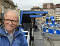 Und nebenan die Stars: Auf dem Dach des Lidl-VIP-Trucks