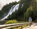Rushing down into the valley: waterfall at Rosendal