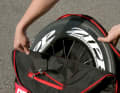 If you have to transport the bike lying down, do not place anything on the frame. Remove the quick-release skewers from the hubs and place the removed wheels in wheel bags next to the bike.