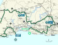 Die Etappen der Algarve-Rundfahrt 2024: Kartenansicht der 1. Etappe