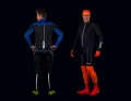 Les tenues de Bontrager, Craft et Poc de nuit (de gauche à droite)
