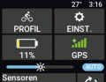 Densité d'information du Garmin Edge 840 : les réglages de base sont visibles d'un simple balayage.