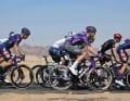 Highly visible: At 1.99 metres tall, Max Walscheid towers over most riders in the peloton, here at the AlUla Tour in January 2025