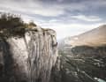 Climbing rocks above the Sarca Valley north of Arco