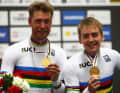 Roger Kluge (left) celebrated his greatest successes on the track, including winning the 2019 World Championship title in the Madison with Theo Reinhardt.