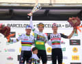 In the end, Roglic (centre) came out on top in the Tour of Catalonia