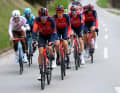 Ineos Grenadiers, the team of overall leader Tao Geoghegan Hart, controls the peloton
